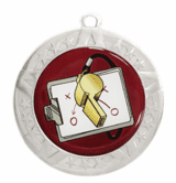 Coach Epoxy Dome Insert Medal - Silver Frame, 2 3/4"