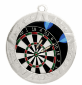 Darts Epoxy Dome Insert Medal - Silver Frame, 2 3/4"