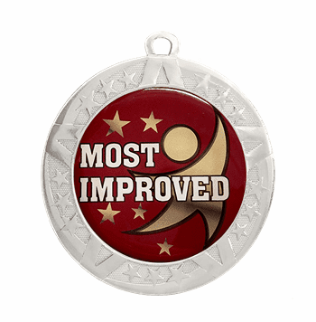 Most Valuable Player Epoxy Dome Insert Medal - Silver Frame, 2 3/4" - Click to enlarge