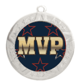 Epoxy Dome Silver Frame Insert Medal: MVP