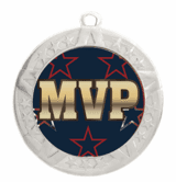 MVP Epoxy Dome Insert Medal - Silver Frame, 2 3/4"