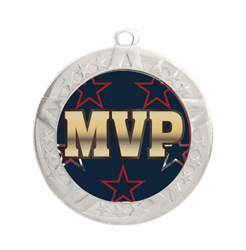 MVP Epoxy Dome Insert Medal - Silver Frame, 2 3/4" - Click to enlarge
