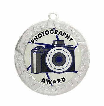 Photography Epoxy Dome Insert Medal - Silver Frame, 2 3/4" - Click to enlarge