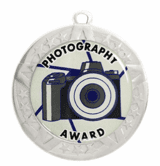 Photography Epoxy Dome Insert Medal - Silver Frame, 2 3/4"