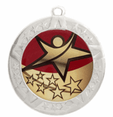 Epoxy Dome Silver Frame Insert Medal: Rising Star
