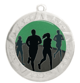 Epoxy Dome Silver Frame Insert Medal: Running