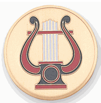 Etched Music Lyre Medal Insert - Click to enlarge