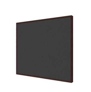 Fabric Bulletin Board with Modern Espresso Impression Frame, 4'H x 8'W, Black - Click to enlarge