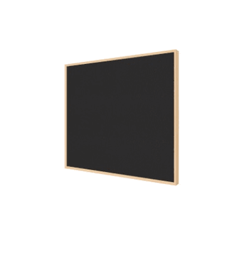 Fabric Bulletin Board with Modern Maple Impression Frame, 4'H x 5'W, Black - Click to enlarge