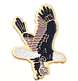 Falcon Mascot Lapel Pins with Color Finish