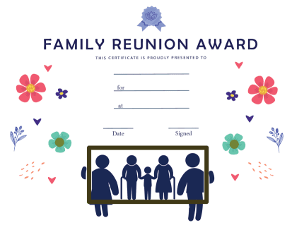 Family Reunion Template, Family Reunion Certificate | Trophy Central