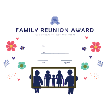 Family Reunion Template, Family Reunion Certificate | Trophy Central