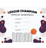 Fantasy Basketball League Champion Free Template