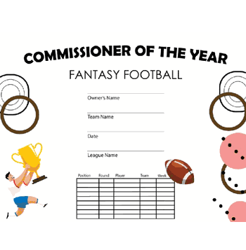 Fantasy Football Commissioner of the Year Free Template - Click to enlarge