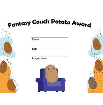 Fantasy Sports Couch Potato Award Free Template - Click to enlarge