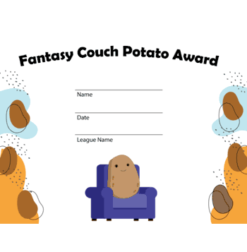 Fantasy Sports Couch Potato Award Free Template - Click to enlarge