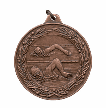 Female Swimmers: 2" Olympic-Style J-Series Medals - Click to enlarge