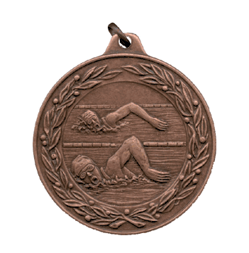 Female Swimmers: 2" Olympic-Style J-Series Medals - Click to enlarge
