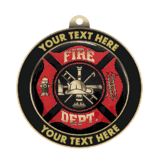 Fire Department Insert Medal with Personalized Rim
