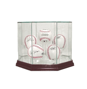 Five Baseball Glass Display Case - Click to enlarge