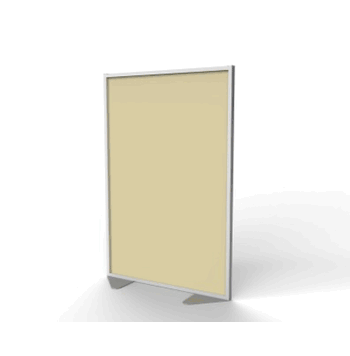 Floor Partition with Aluminum Frame and Full Panel Infill, Carmel Vinyl, 72"H x 48"W - Click to enlarge