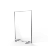 Floor Partition with Aluminum Frame and Full Panel Infill, Clear Acrylic, 72"H x 48"W