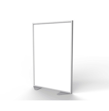 Floor Partition with Aluminum Frame and Full Panel Infill, Porcelain, 72"H x 48"W - Click to enlarge