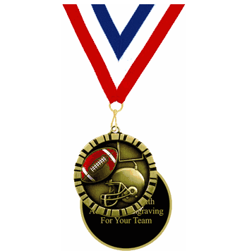 Football 2" 3D Relief Medal - Click to enlarge