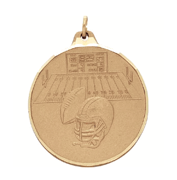 Football (Ball / Helmet Design) - 2 Inch Diamond Cut Edge Medal with Ribbon - Click to enlarge
