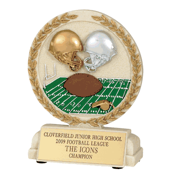 Football Cast Stone Trophy - Click to enlarge