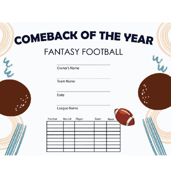 Football: Comeback of the Year - Click to enlarge