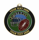 Football Insert Medal with Personalized Rim