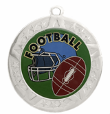 Football Medal - Silver Frame, 2 3/4"