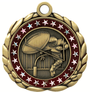 Football Medal with Personalized School, Team or Event Name - Click to enlarge