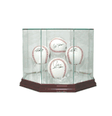 Four Baseball Glass Display Case