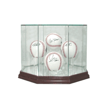 Four Baseball Glass Display Case - Click to enlarge