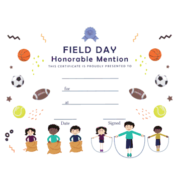 Free Field Day Template - Honorable Mention - Click to enlarge