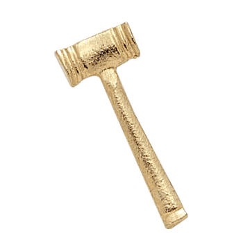 Gavel Lapel Pins- Gold - Click to enlarge