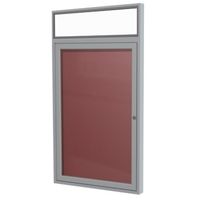 1 Door Vinyl Letter Board with Satin or Dark Bronze Illuminated Headliner Frame, 3'H x 2'W, Burgundy