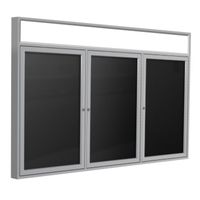 3 Door Vinyl Letter Board with Satin or Dark Bronze Illuminated Headliner Frame, 4'H x 8'W, Black