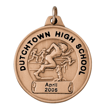 Girl's Track - 1 1/2" TCM Series Medals - Bronze  - Click to enlarge