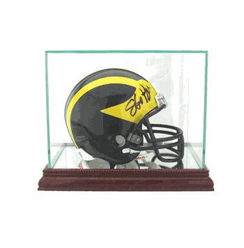 Glass Mini Helmet Display Case - Click to enlarge