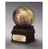 Globe Award on Walnut Base