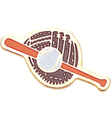 Glove, Bat & Baseball Pin