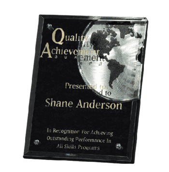 Glowing Globe Plaque Award - Click to enlarge