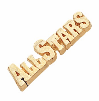 Gold All Stars Jacket & Uniform Lapel Pins - Click to enlarge