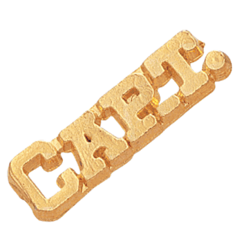 Gold "Captain" Uniform & Jacket Lapel Pins - Click to enlarge