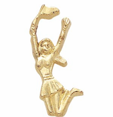 Gold Cheerleader Letter Lapel Pin