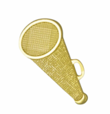 Gold Chenille Megaphone Pin