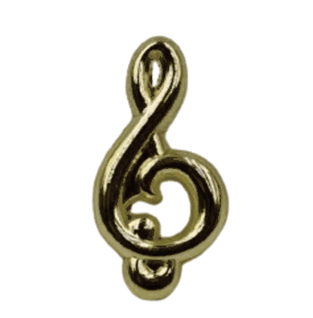 Gold Chenille Music Clef Lapel Pins - Click to enlarge